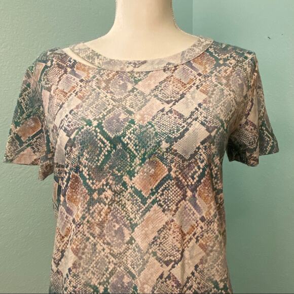 n:Philanthropy Snakeskin Print Cotton Tee, Size S - Picture 3 of 9